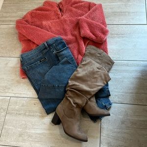 Women’s wide calf slouch, heeled Journee Collection boots